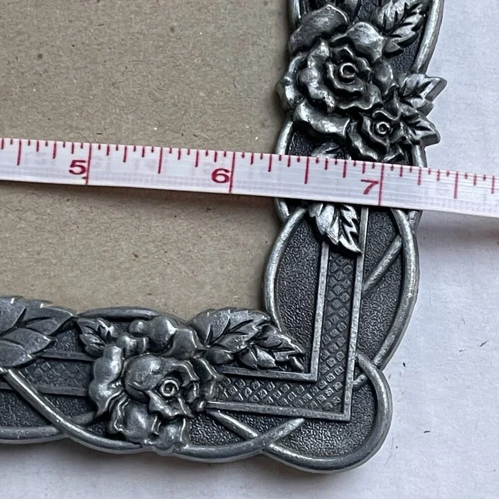 Metal Picture Frame Floral Ornate Free Standing Farmhouse Cottage Garden